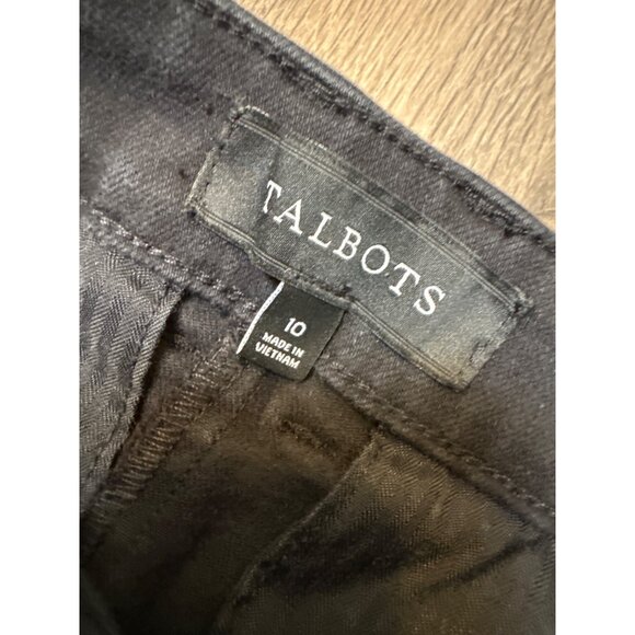 Talbots Womens Black Straight-Leg Pants Size 10 Cotton Blend - Picture 2 of 5